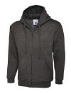 UC504 Adults Classic Fill Zip Hooded Sweatshirt Charcoal colour image